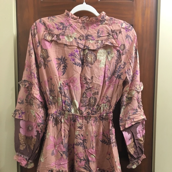 Lance Cade Pink Floral Long Sleeve Boho Dress NWT - Picture 5 of 5